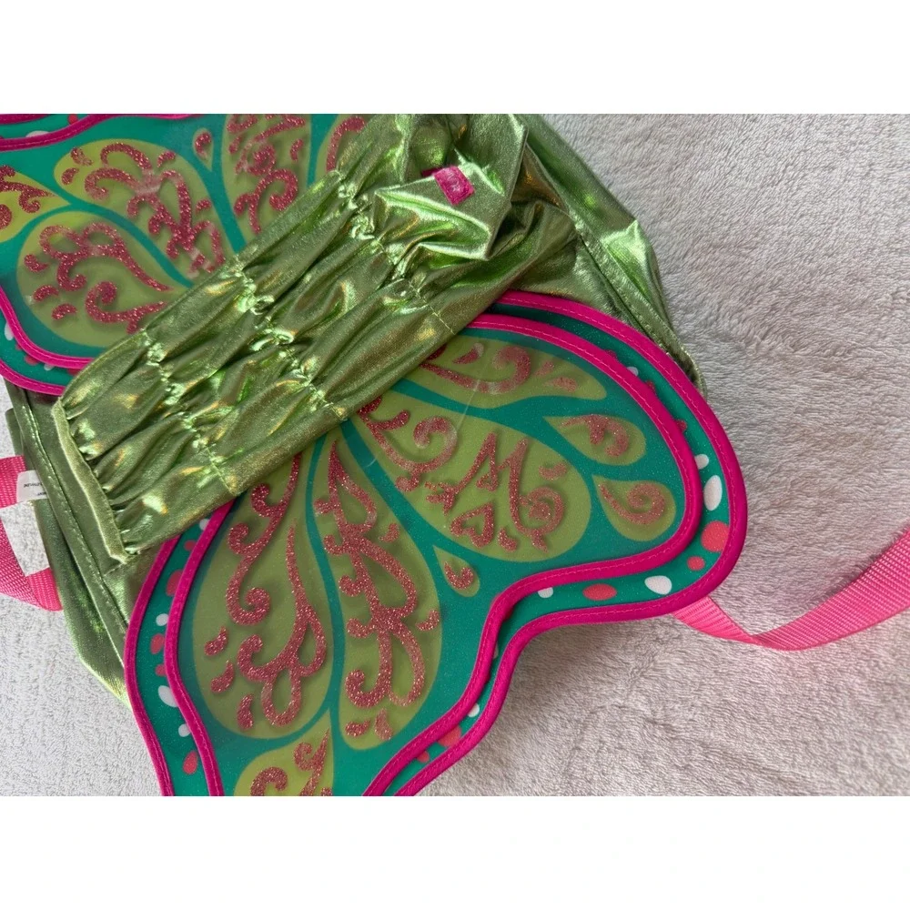 American Girl Butterfly Backpack Green Metallic Pink Wings GDW39 2019 Kids Bag